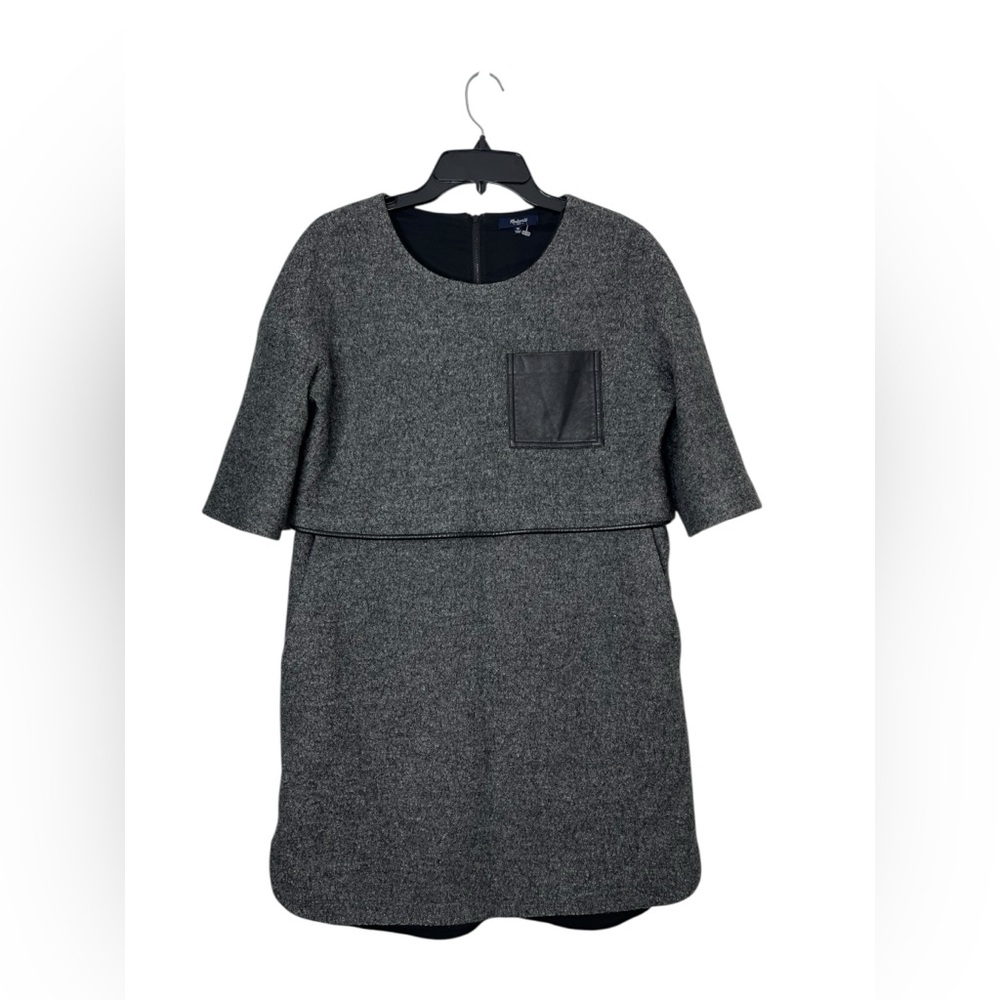 MADEWELL Elegant Gray‎ Dress with Pocket Detail Sz M